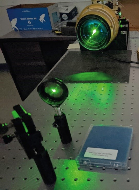 MxD SeaCam optical alignment test using laser reflections at MBARI